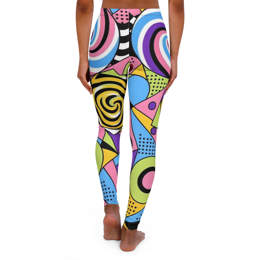 Modern Abstract Pop Art Leggings — Stylish Colorful Geometric All-Over Print