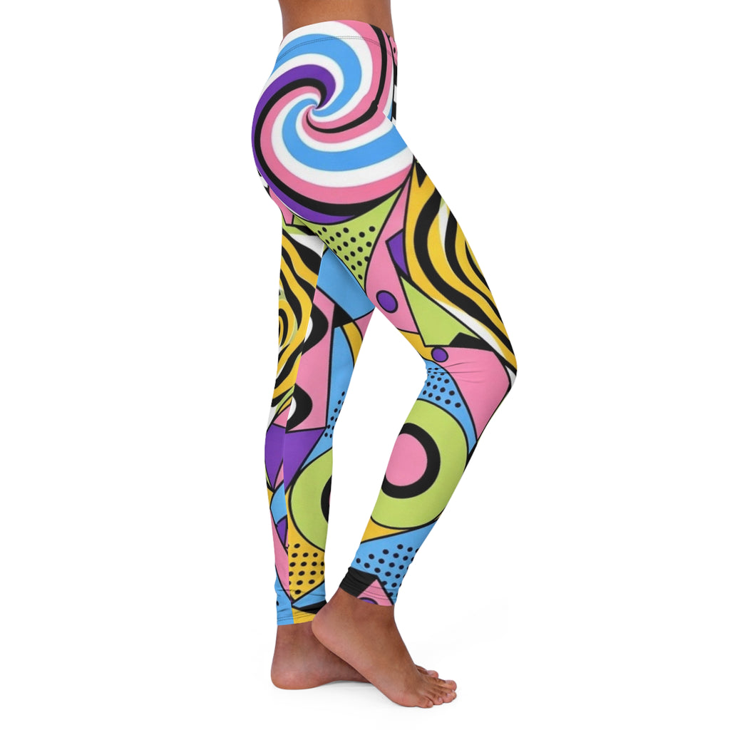 Modern Abstract Pop Art Leggings — Stylish Colorful Geometric All-Over Print