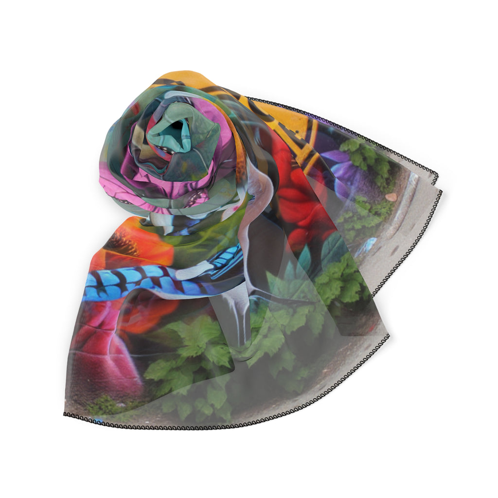 🚨” This That Booty Meat “⚠️Special Edition Caption ⚠️ —- Colorful Birds, Butterflies , Floral & Wildlife Graphic Silk-Feel Scarf