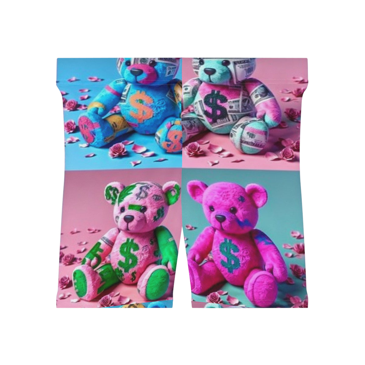 Colorful Money Bag Teddy Biker Shorts