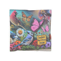 ”Caution- Hot Chick Inside “ logo Floral Birds & Butterflies — Fashion Silk Wrap Scarf —