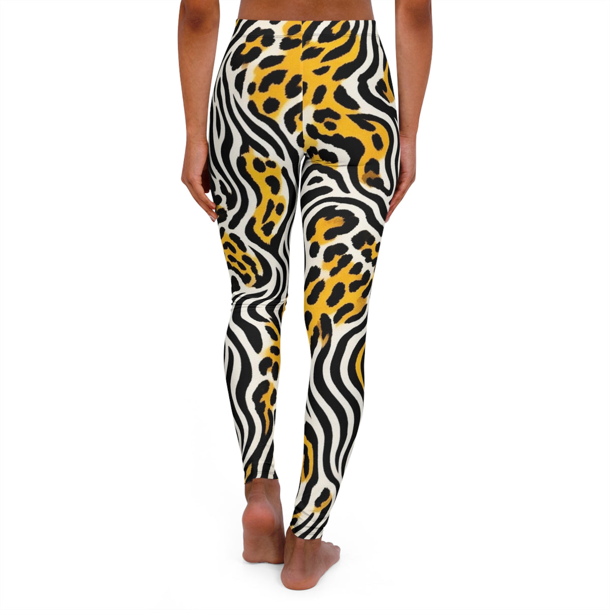 Leopard Zebra Print Leggings — Bold Yellow Animal Print Activewear