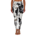 Monochrome Floral Leggings — Black & White Flower Print Leggings