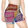 “ Tag Me, I’m It “ 
Affirmation Collage Biker Shorts — Positive Words Allover Print