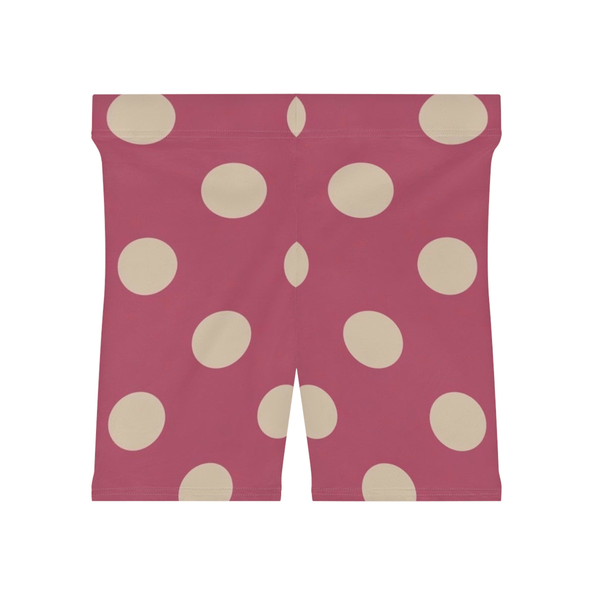 Polka Dot Biker Shorts — Retro Pink High-Waist Activewear