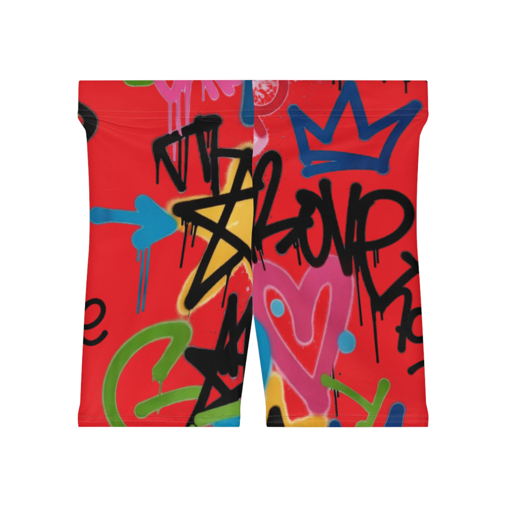 Graffiti Heart Biker Shorts —  Street Art Cycling Shorts