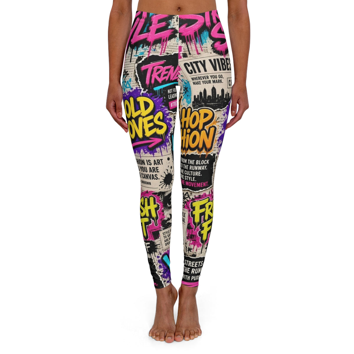 Graffiti City Vibes Leggings — Women's Street Art Print Leggings