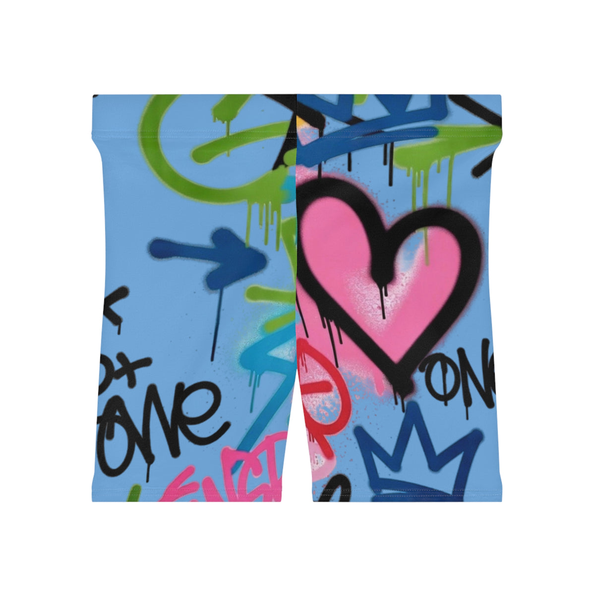 Graffiti Heart Biker Shorts —  Street Art Cycling Shorts
