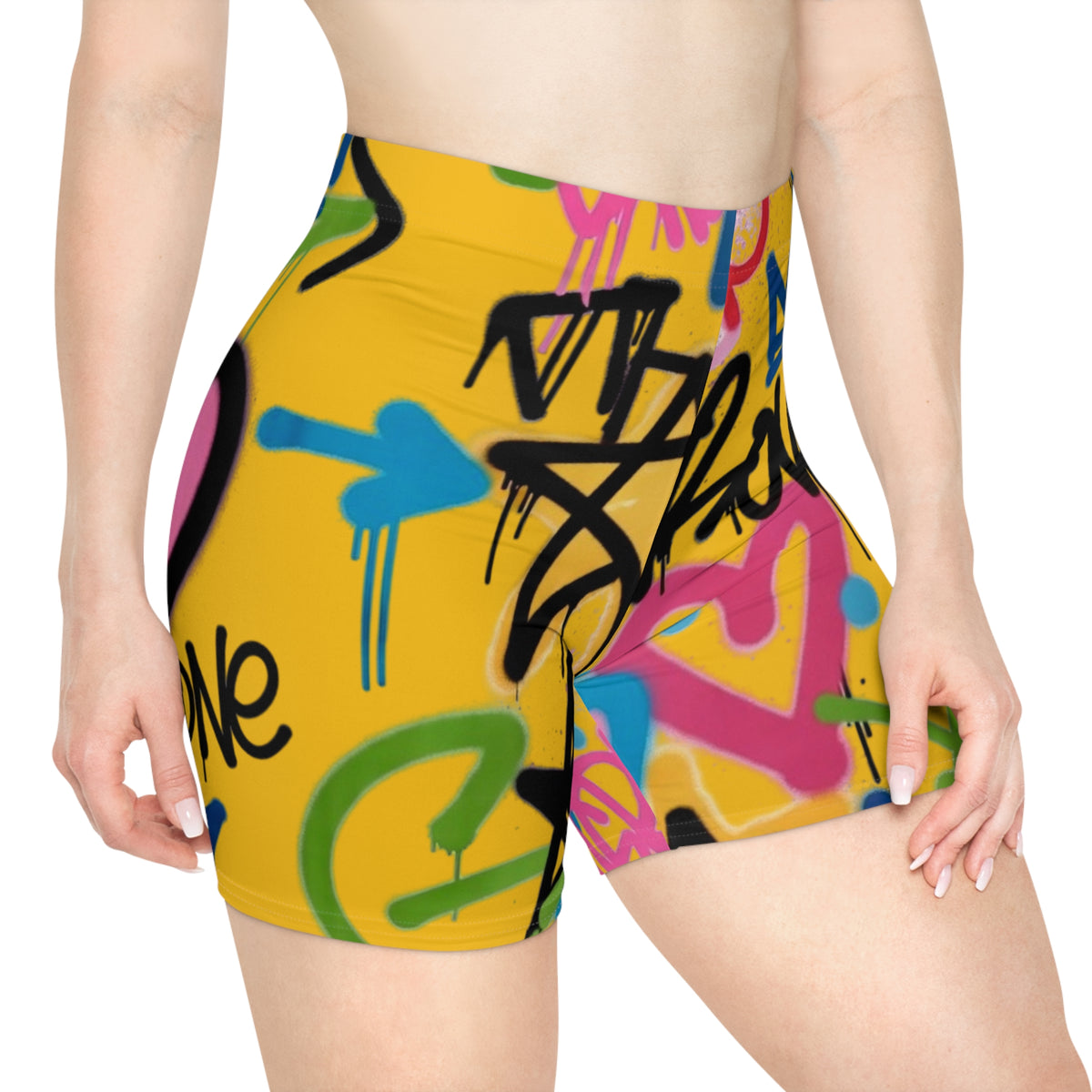 Graffiti Heart Biker Shorts —  Street Art Cycling Shorts