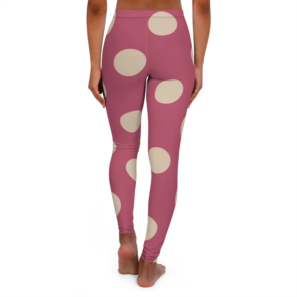 Pink Polka Dot Leggings — Retro Yoga Leggings