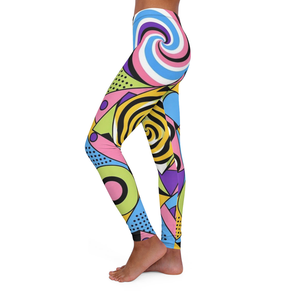 Modern Abstract Pop Art Leggings — Stylish Colorful Geometric All-Over Print