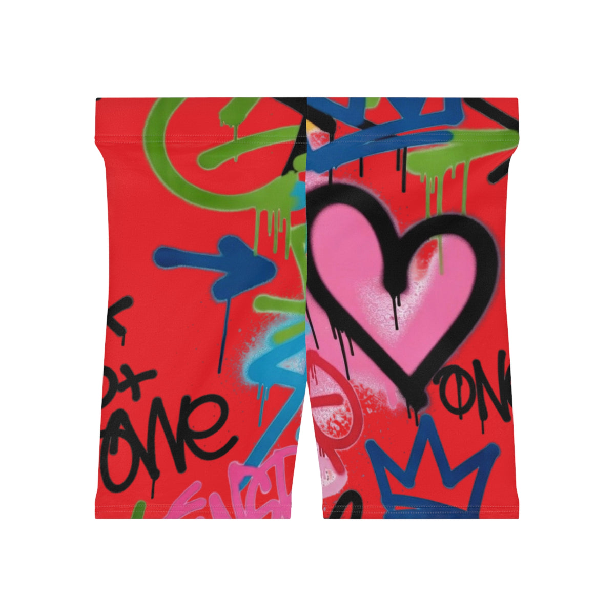 Graffiti Heart Biker Shorts —  Street Art Cycling Shorts