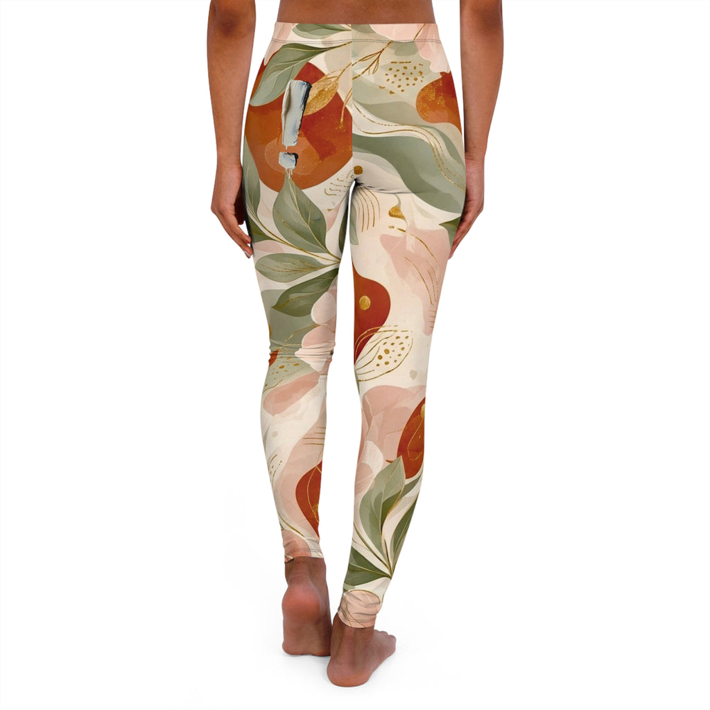 Floral Watercolor Leggings – Earth Tone Botanical Print Yoga & Everyday Leggings