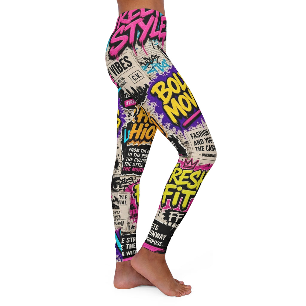Graffiti City Vibes Leggings — Women's Street Art Print Leggings