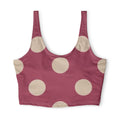 Pink Polka Dot Sports Bra — Retro Athletic Crop Top