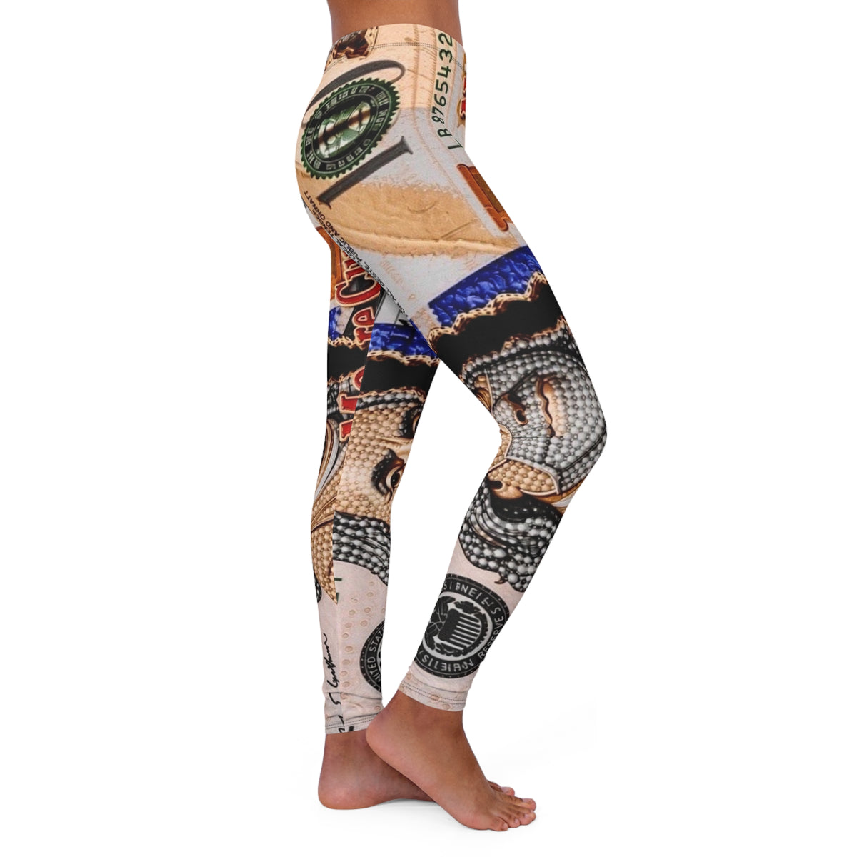 Currency Print Leggings — Women's All-Over Print Fashion Leggings