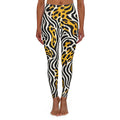 Leopard Zebra Print Leggings — Bold Yellow Animal Print Activewear