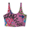 Graffiti Heart Sports Bra — Pink Street Art Athletic Crop Top