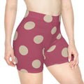 Polka Dot Biker Shorts — Retro Pink High-Waist Activewear