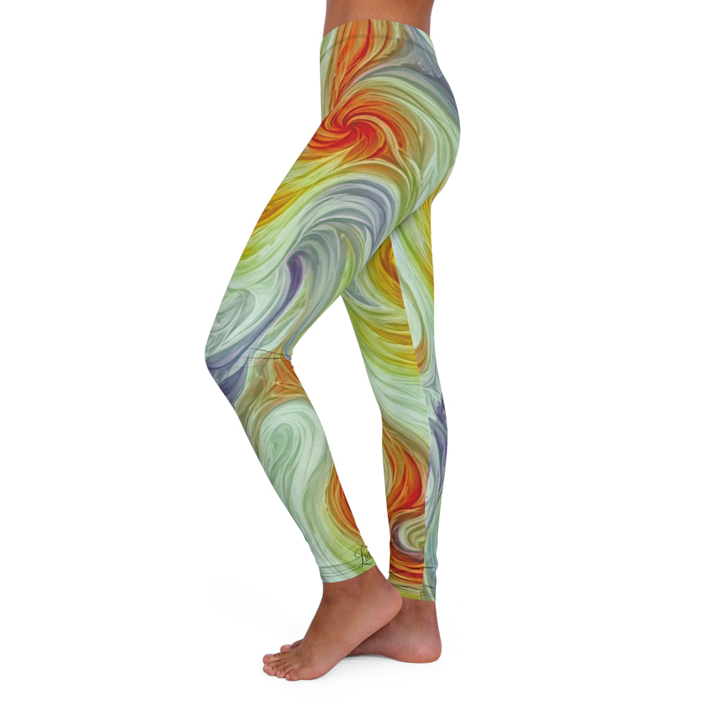 Swirl Watercolor Leggings — Colorful Marble Print Yoga & Everyday Leggings