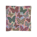 Butterfly Plaid Scarf – Colorful Checkered Pattern Silk-Look Square Scarf