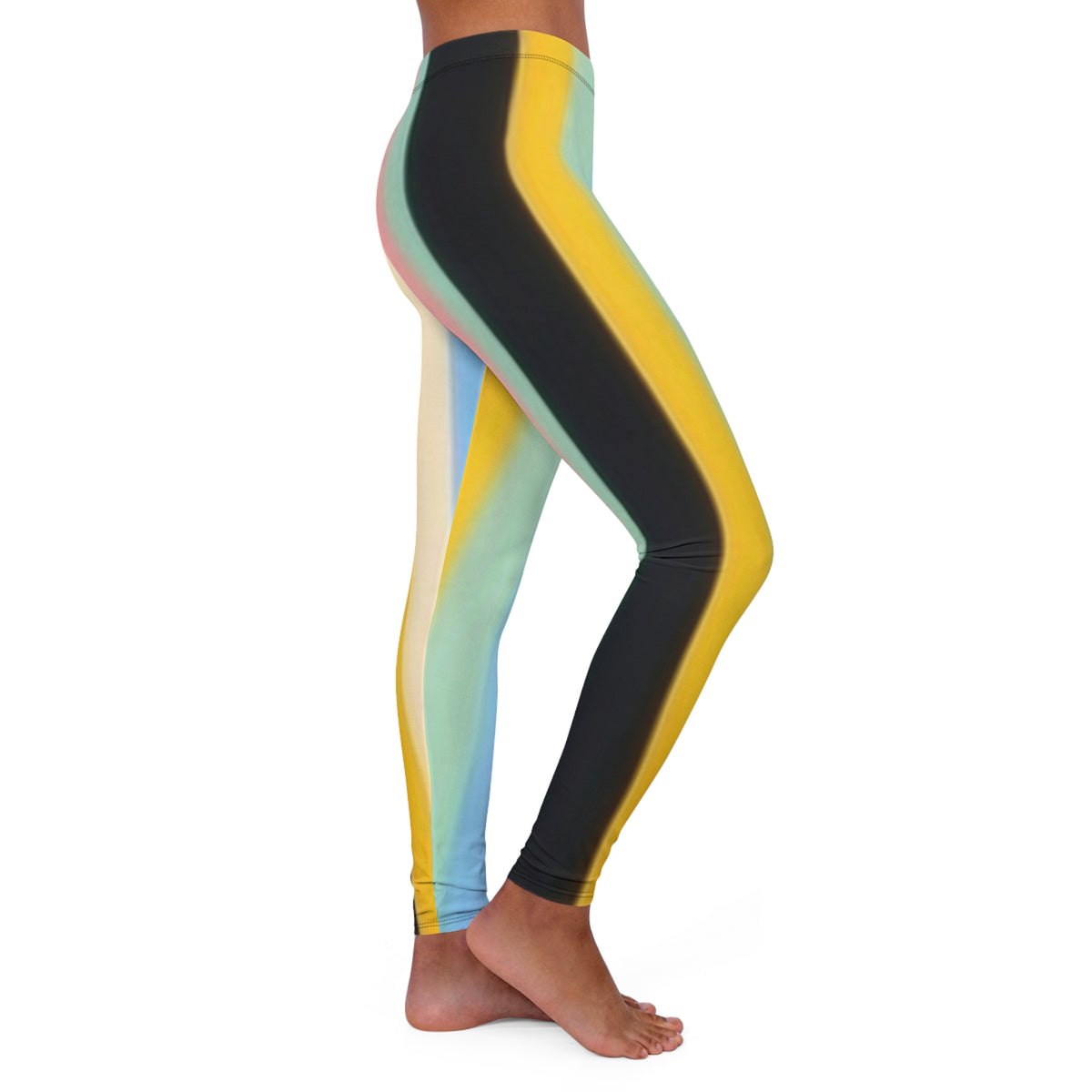 Pastel Ombre Leggings — Women’s Colorblock Spandex Yoga & Casual Leggings