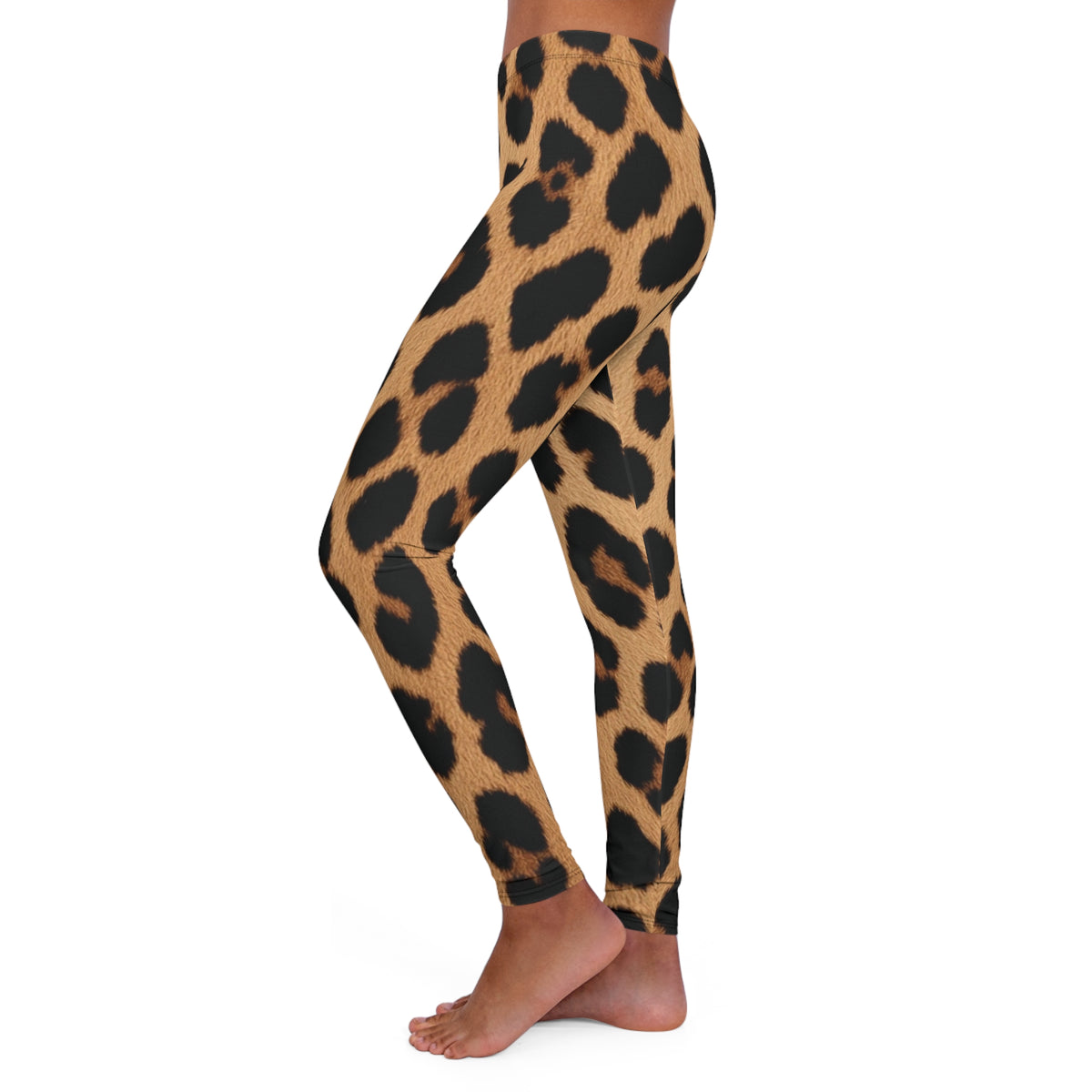 Modern Leopard Print Women's Leggings — Stretchy Spandex All-Over Print