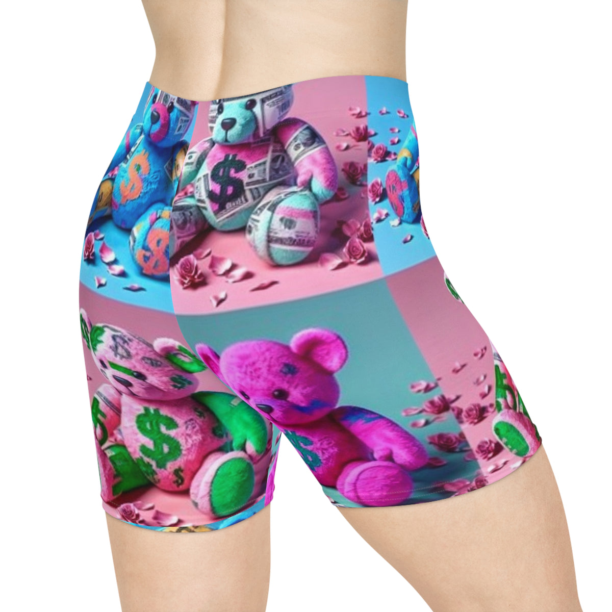 Colorful Money Bag Teddy Biker Shorts
