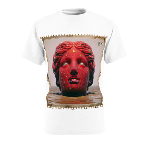 Got It Out The Mud Tee — Red Marble Statue Surreal Portrait T-Shirt
