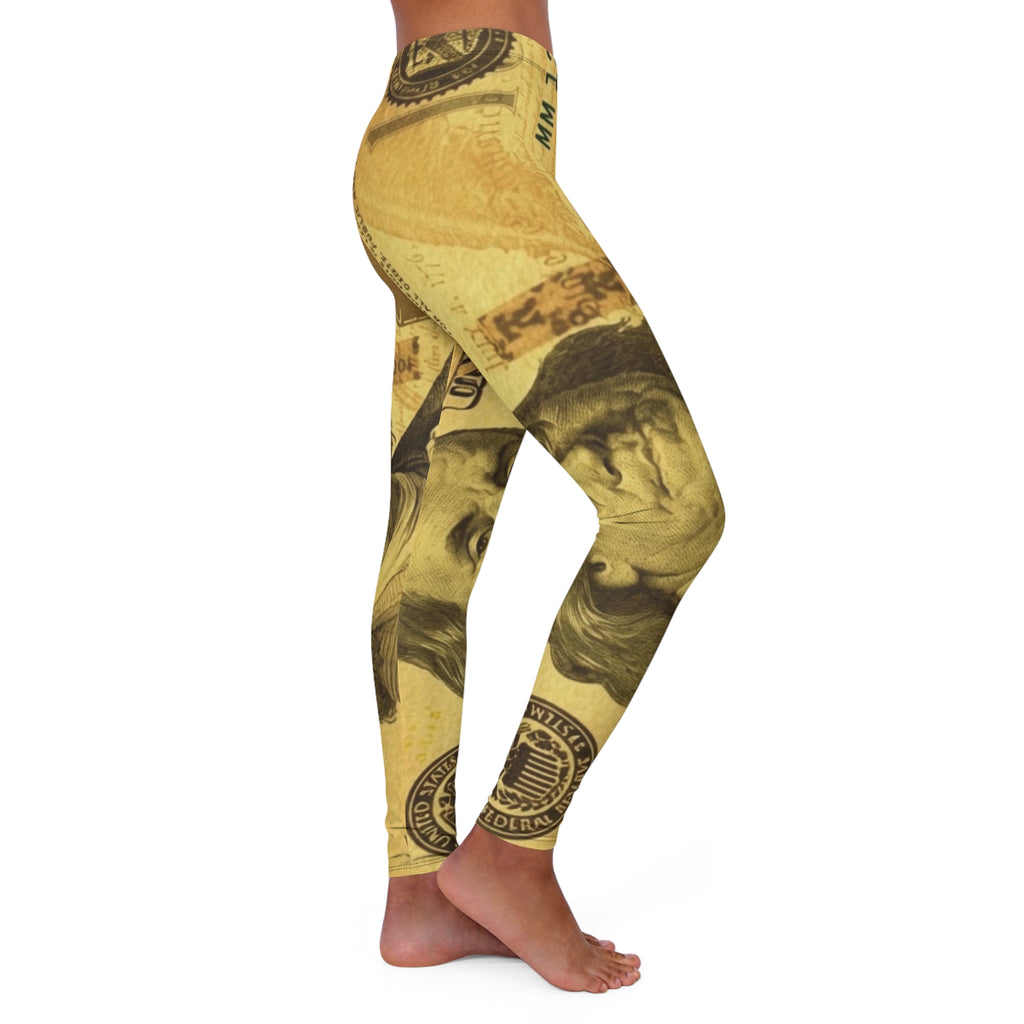 Money Print Leggings — Money Pattern  Leggings for Women