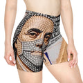 Currency Print Biker Shorts — Women's Novelty Dollar Bill Cycling Shorts