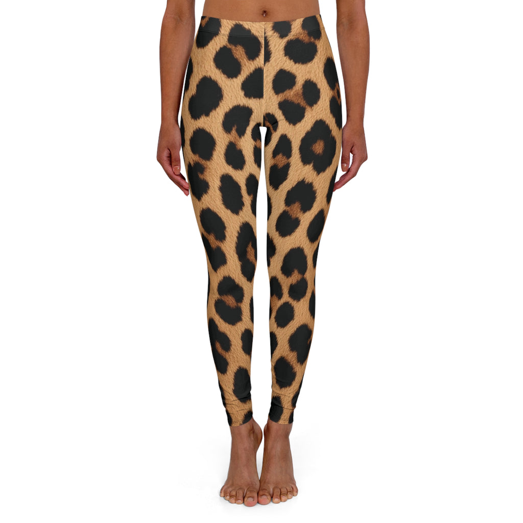 Modern Leopard Print Women's Leggings — Stretchy Spandex All-Over Print
