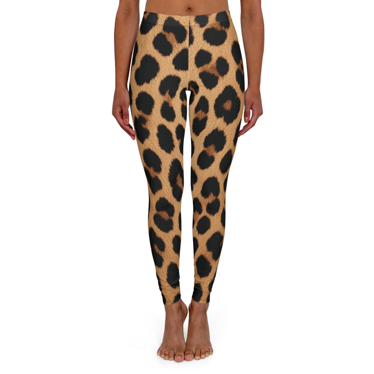 Modern Leopard Print Women's Leggings — Stretchy Spandex All-Over Print