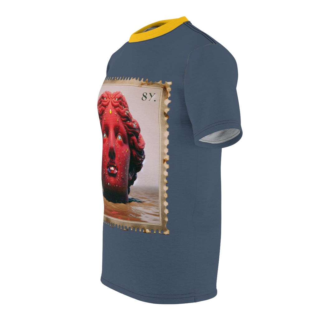 Surreal Red Bust Graphic Avant-Garde Art Tee Shirt