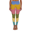 Color-block Scallop Leggings —  Modern Pastel Yoga & Casual Wear