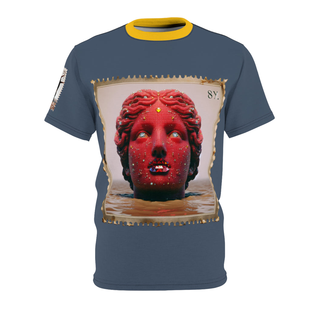 Surreal Red Bust Graphic Avant-Garde Art Tee Shirt
