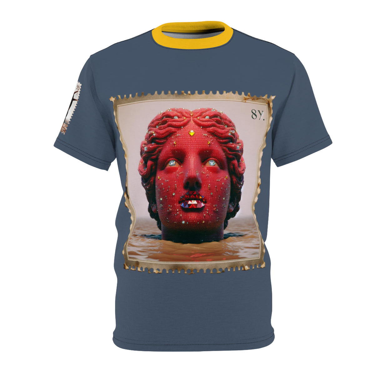 Surreal Red Bust Graphic Avant-Garde Art Tee Shirt