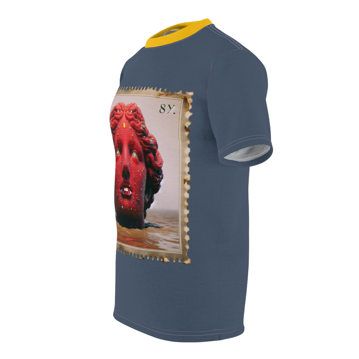 Surreal Red Bust Graphic Avant-Garde Art Tee Shirt