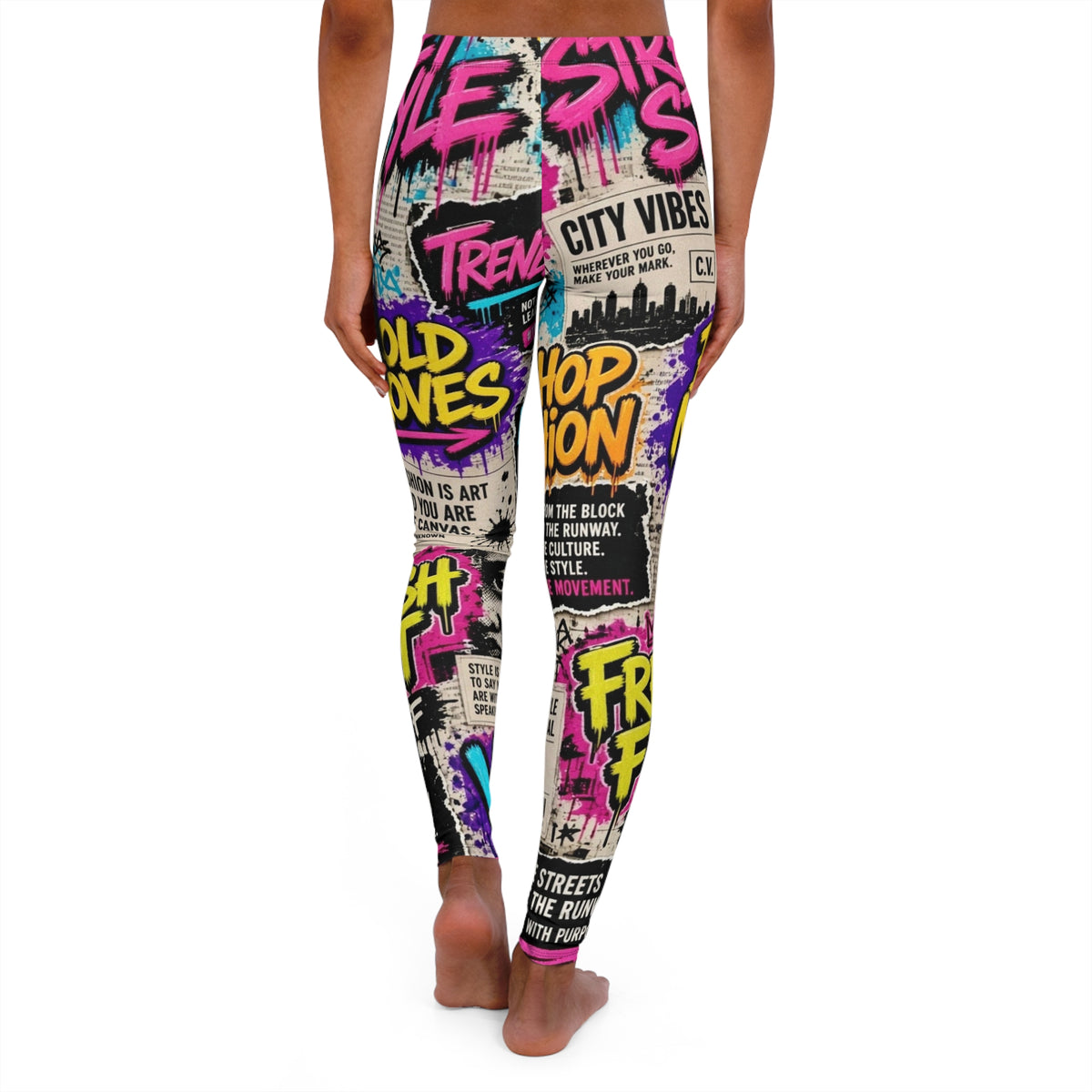 Graffiti City Vibes Leggings — Women's Street Art Print Leggings