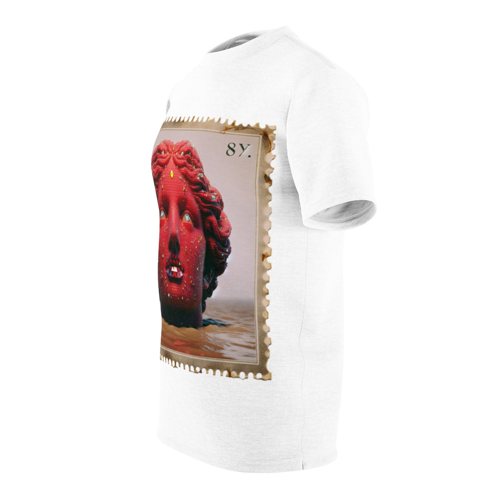Surreal Red Marble Statue Portrait T-Shirt