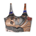 Currency Print Sports Bra — All-Over-Print Athletic Crop Top
