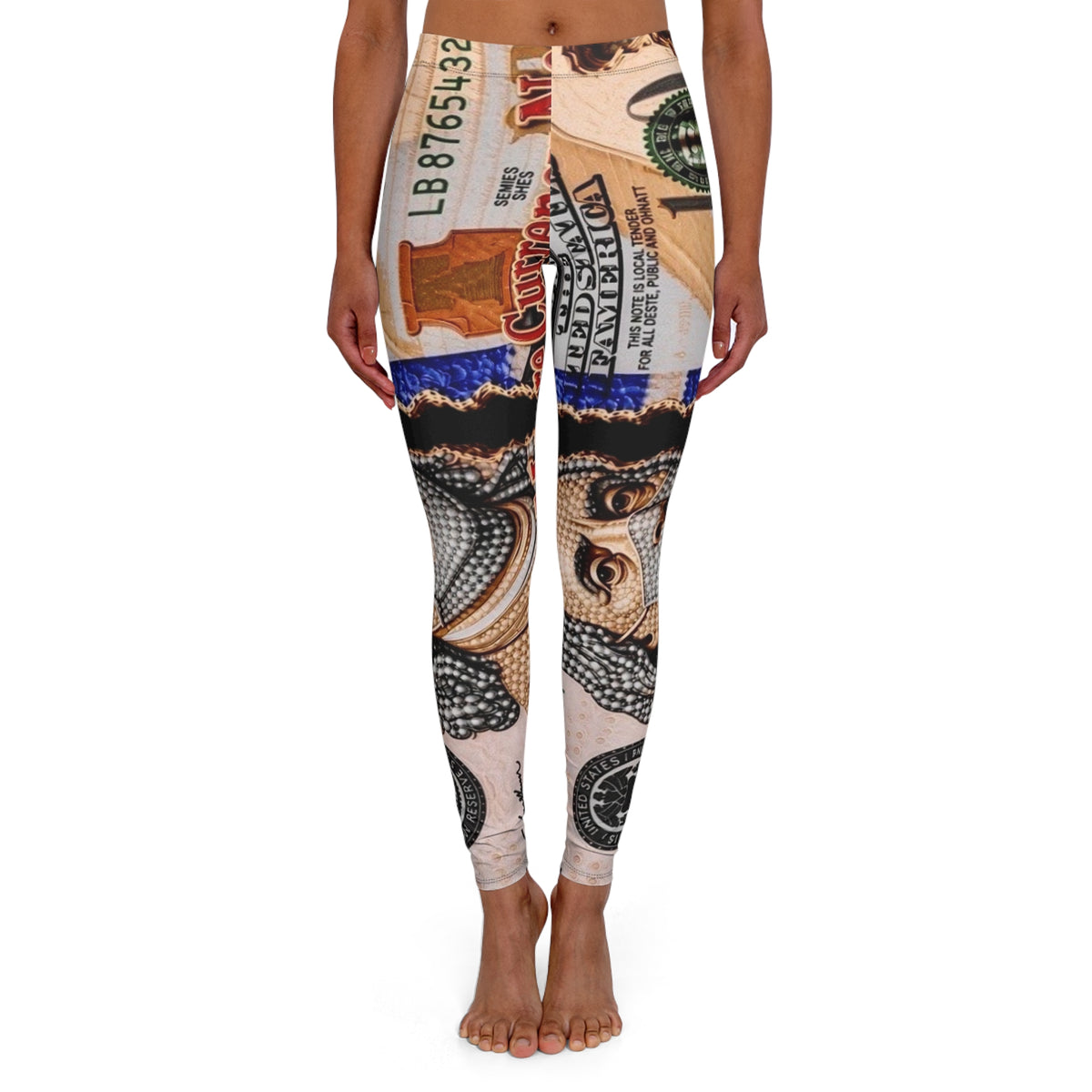 Currency Print Leggings — Women's All-Over Print Fashion Leggings