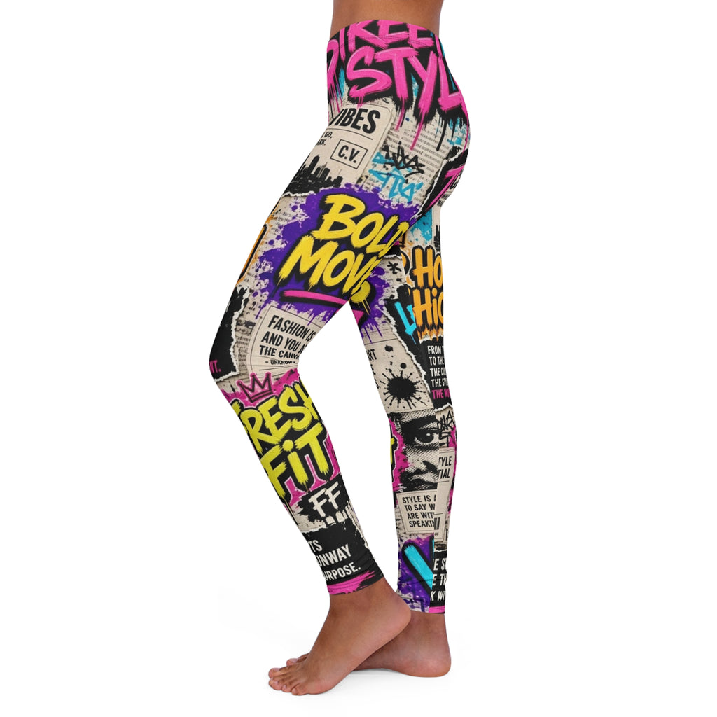 Graffiti City Vibes Leggings — Women's Street Art Print Leggings