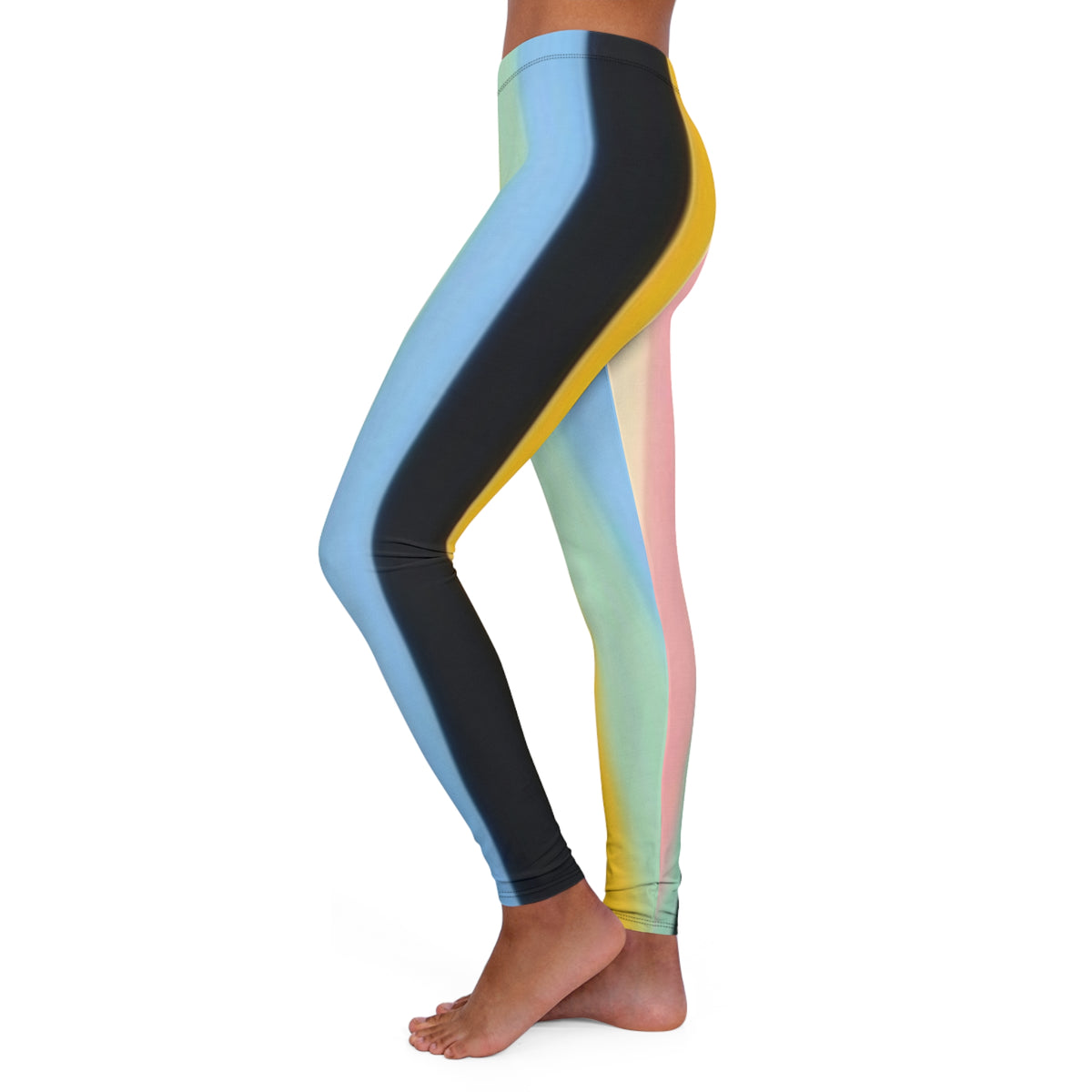 Pastel Ombre Leggings — Women’s Colorblock Spandex Yoga & Casual Leggings