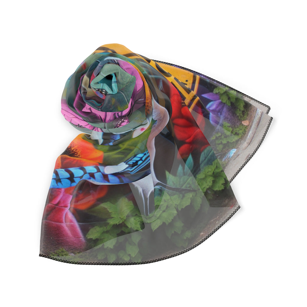 🚨” This That Booty Meat “⚠️Special Edition Caption ⚠️ —- Colorful Birds, Butterflies , Floral & Wildlife Graphic Silk-Feel Scarf