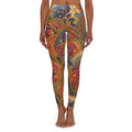 Baroque Floral Print Leggings — Vintage Ornate Swirl Pattern