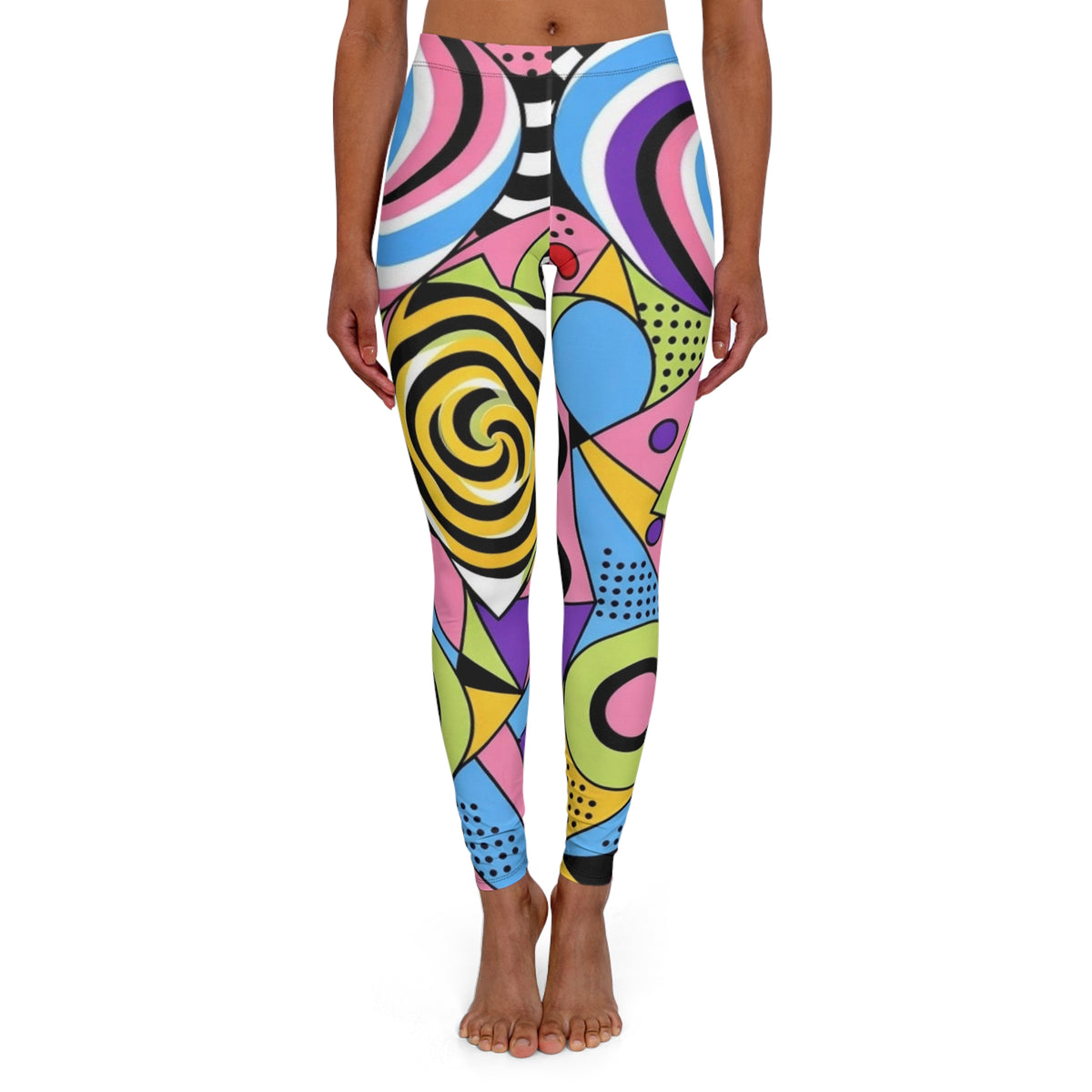 Modern Abstract Pop Art Leggings — Stylish Colorful Geometric All-Over Print