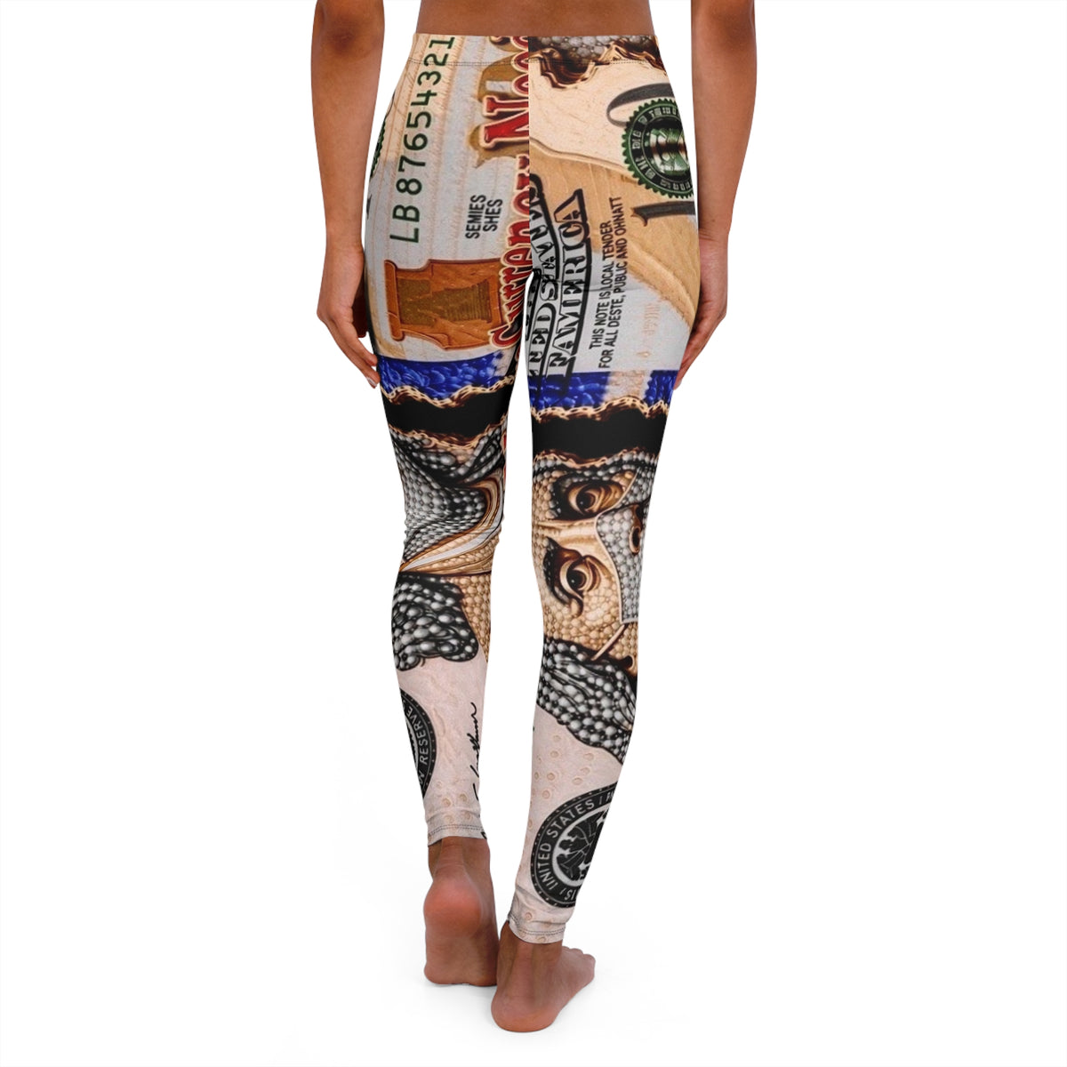 Currency Print Leggings — Women's All-Over Print Fashion Leggings