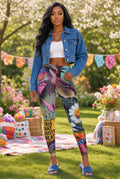 🚨” This That Booty Meat “⚠️Special Edition Caption ⚠️ Butterfly Garden Leggings — Colorful Floral & Wildlife All-Over Print